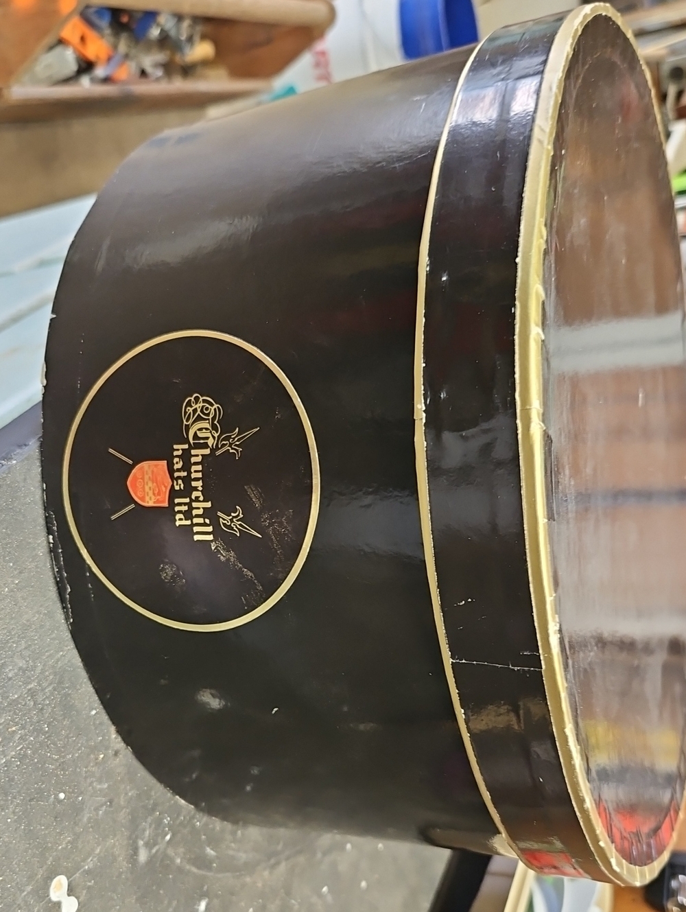 Chimneyhill Hats Ltd. Black Round Hat Box
